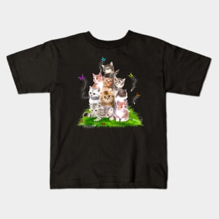 Butterfly Kisses: A Sweet Kittens and Butterflies Kids T-Shirt